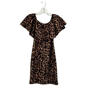 Pinc Leorard Print Off Shoulder Animal Print Stretchy Mini Dress Sz M